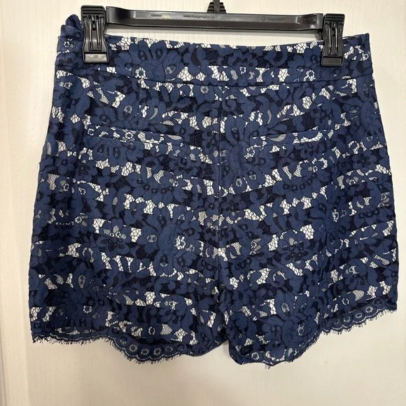 Cartonnier Blue Lace High Waist Shorts - Picture 2 of 3